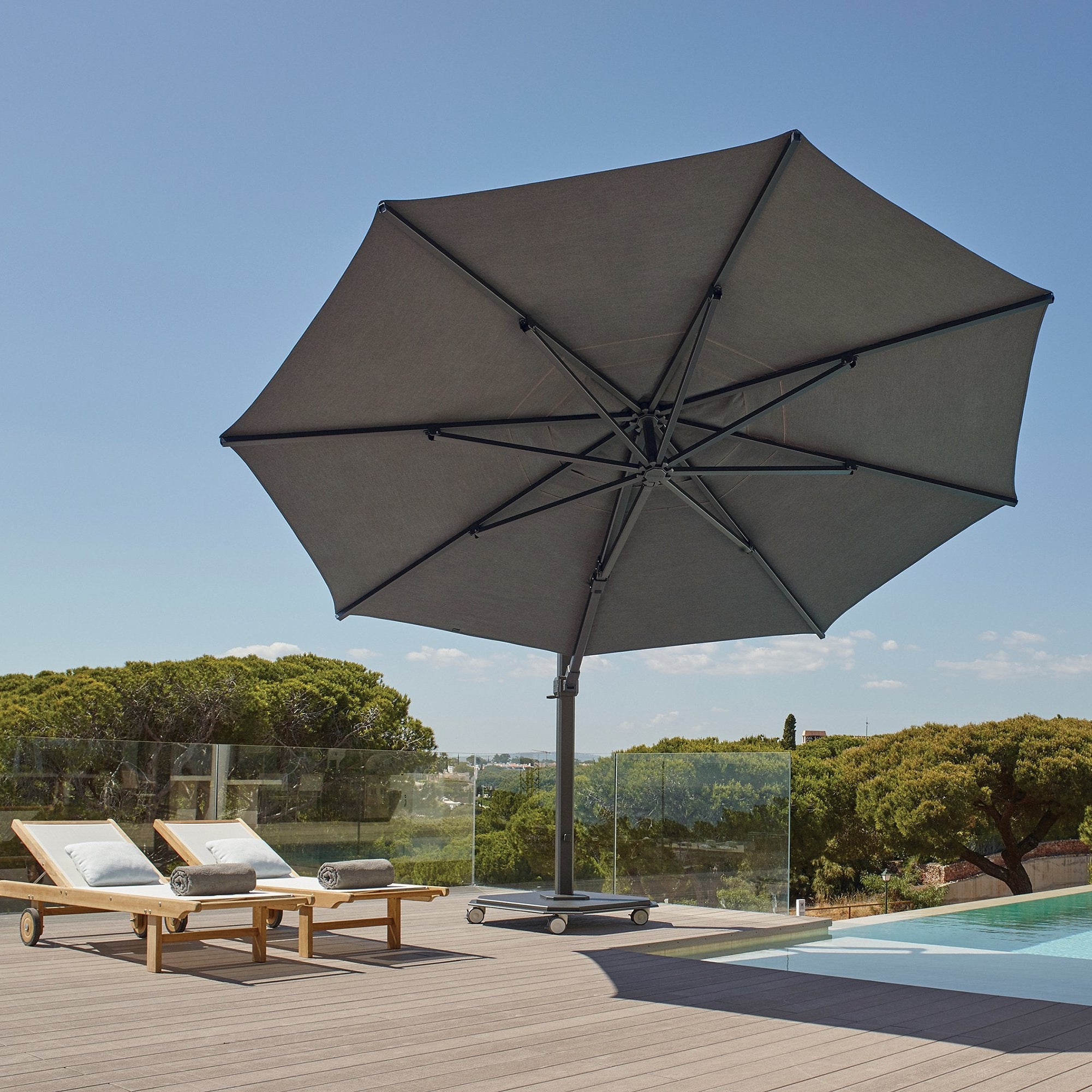 Jardinico JCP.401 Octagonal 13' Sidepost Umbrella (in CC frame/Natte Dark Taupe)