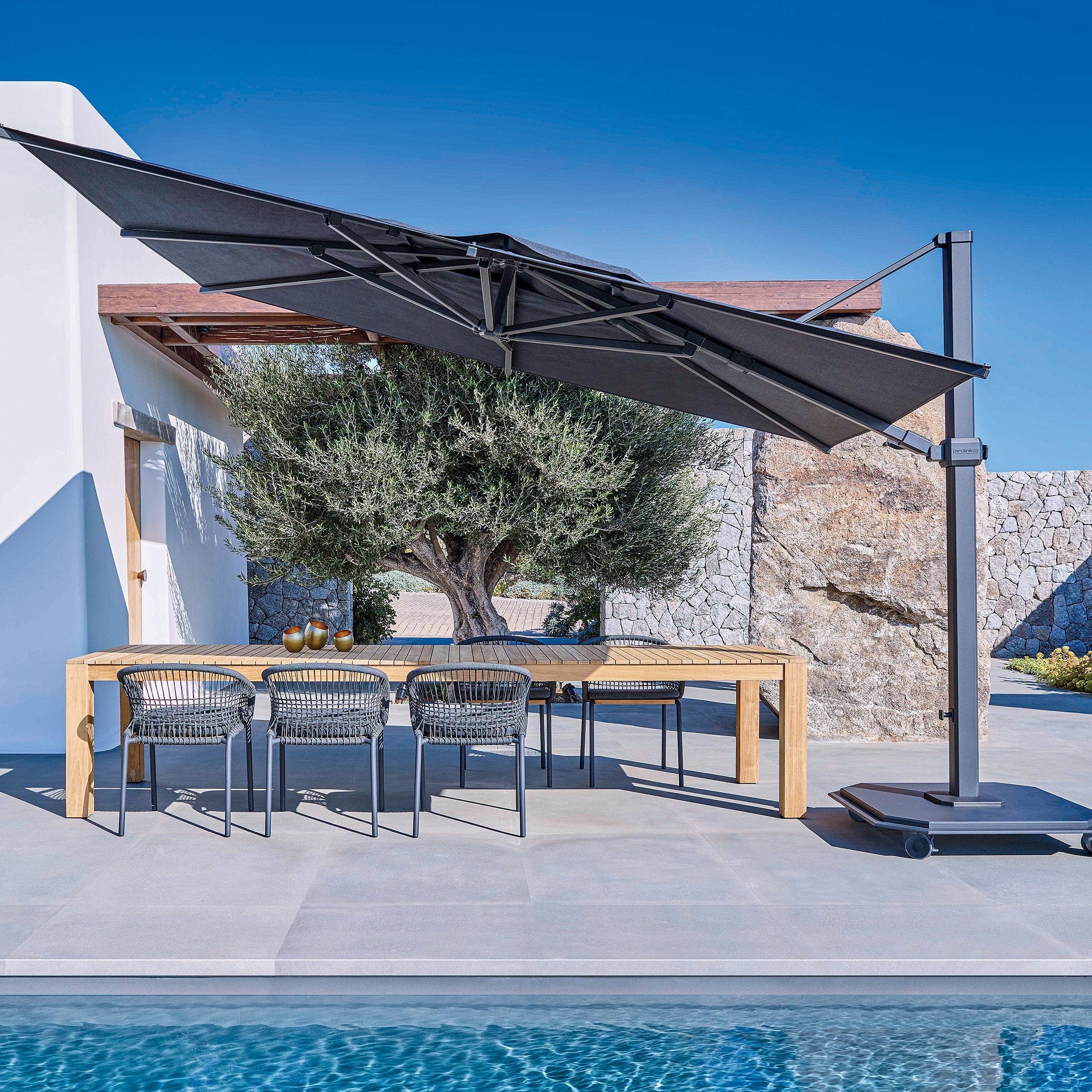 Jardinico JCP.401 Rectangular 10' x 14' Sidepost Umbrella