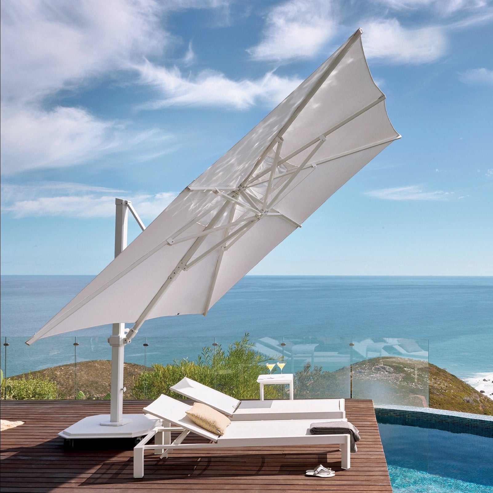 Jardinico JCP.401 Rectangular 10' x 14' Sidepost Umbrella