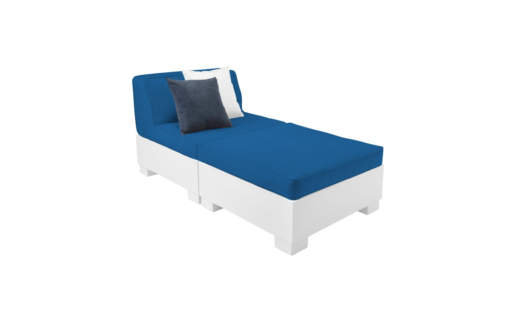 Affinity 2-Piece Sun Chair in white frame/pacific blue cushion fabric (throw pillows sold separately)