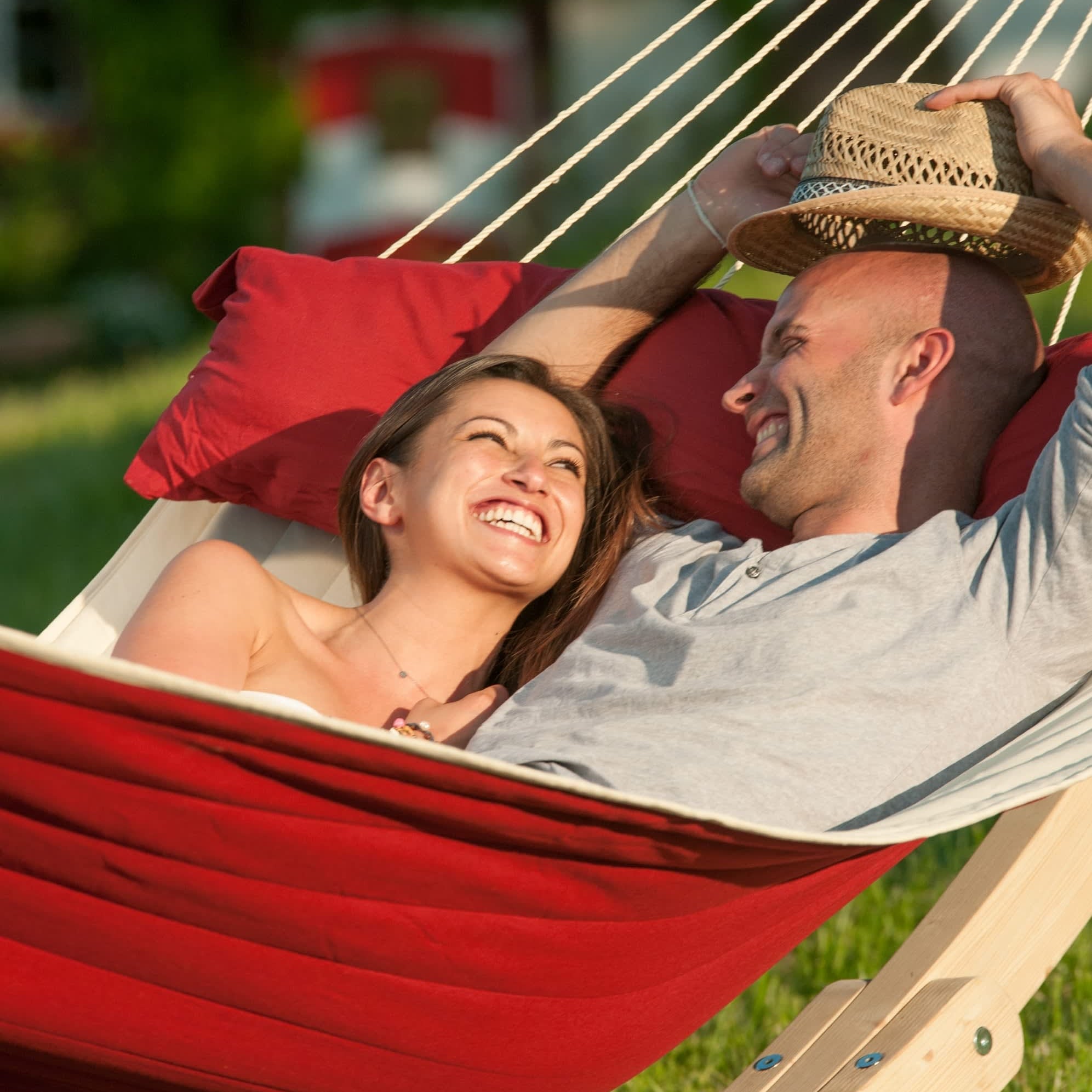 La Siesta Quilted King-Size Hammock - Red Pepper