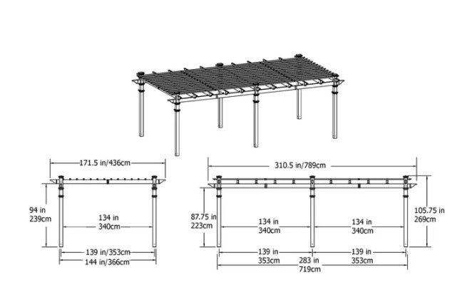 Vita 12'x24' Regency Grande Pergola