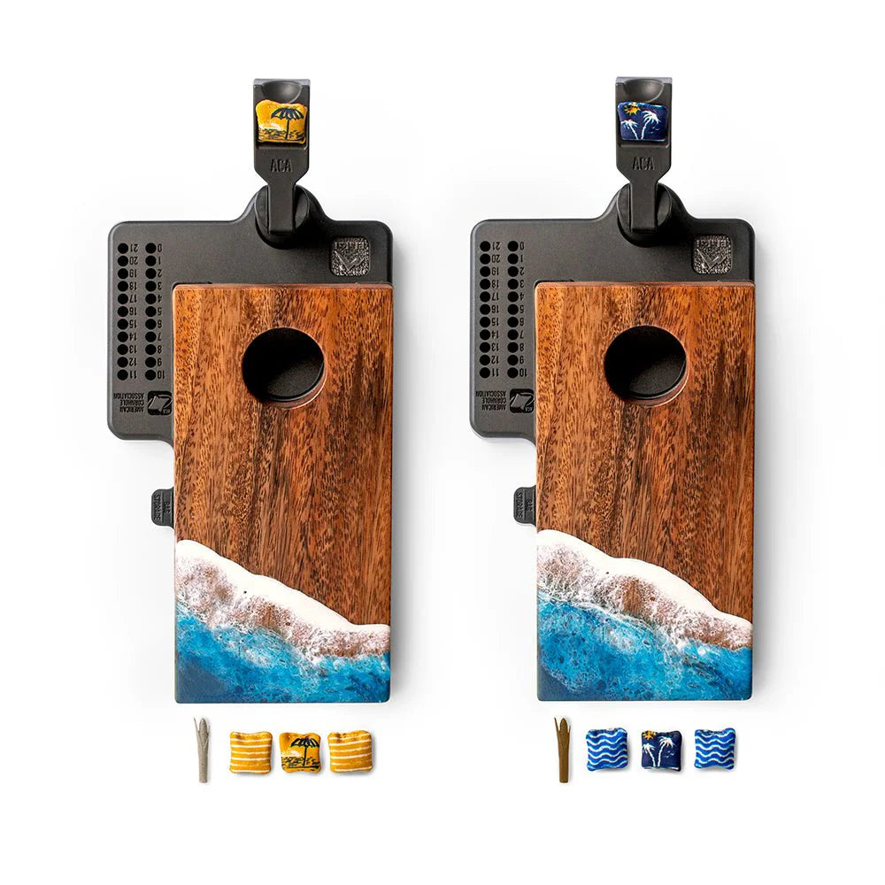 Elakai Beach Epoxy Resin Mini Tabletop Cornhole Game