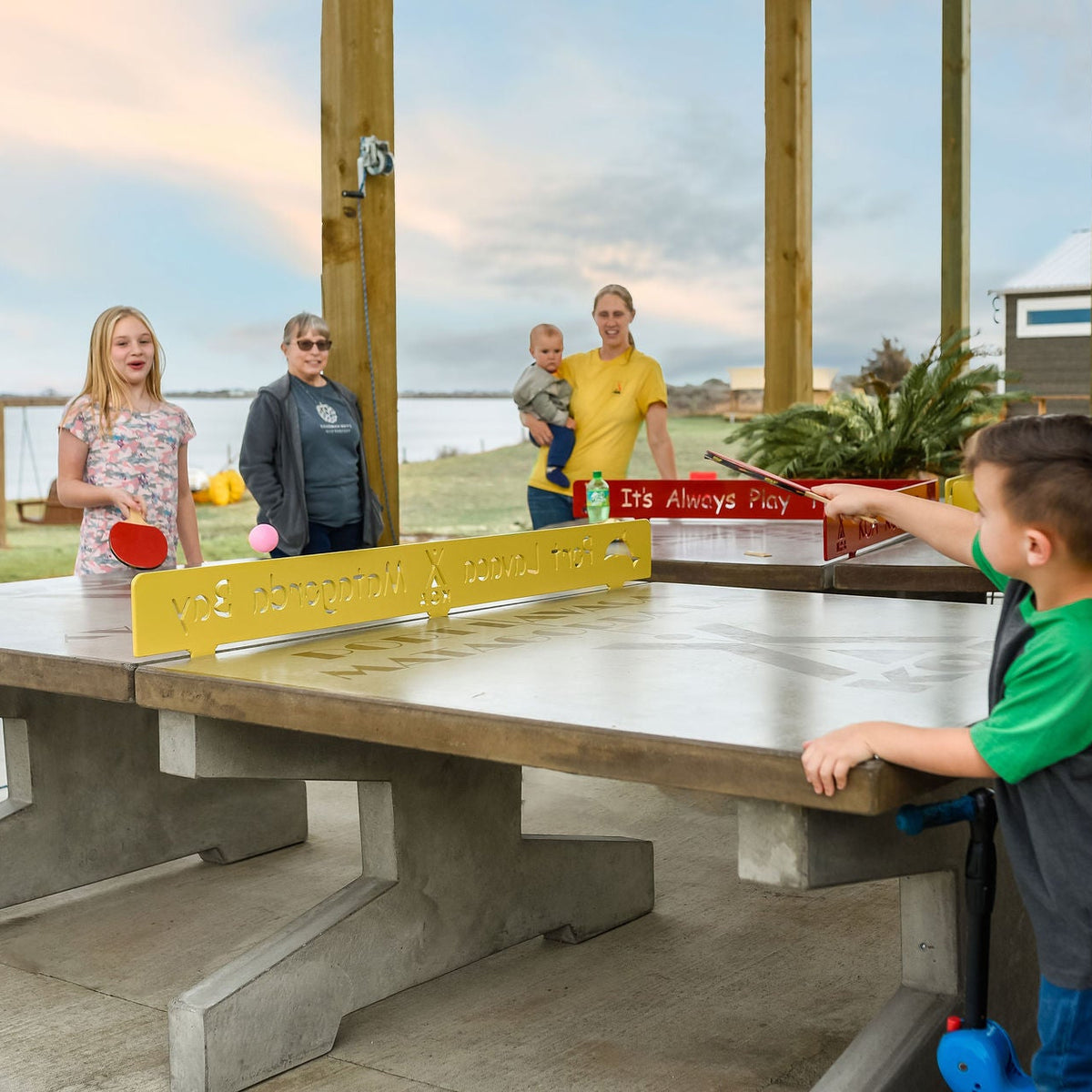 Stone Age Wicker Uptown Table Tennis Table with Custom Design