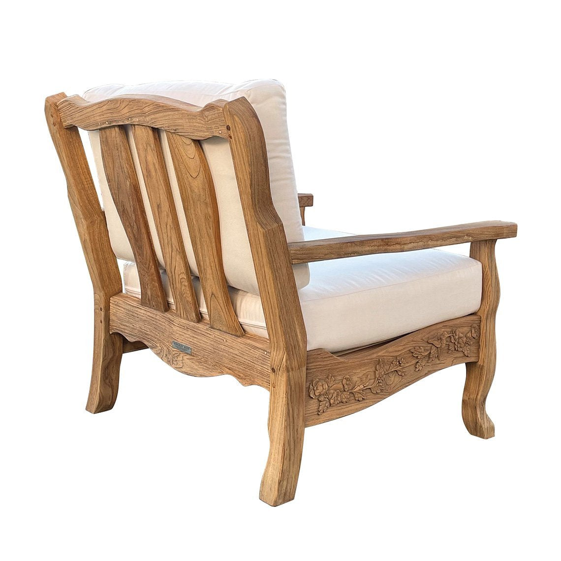 Back view of the Kingsley Bate Normandy teak lounge chair