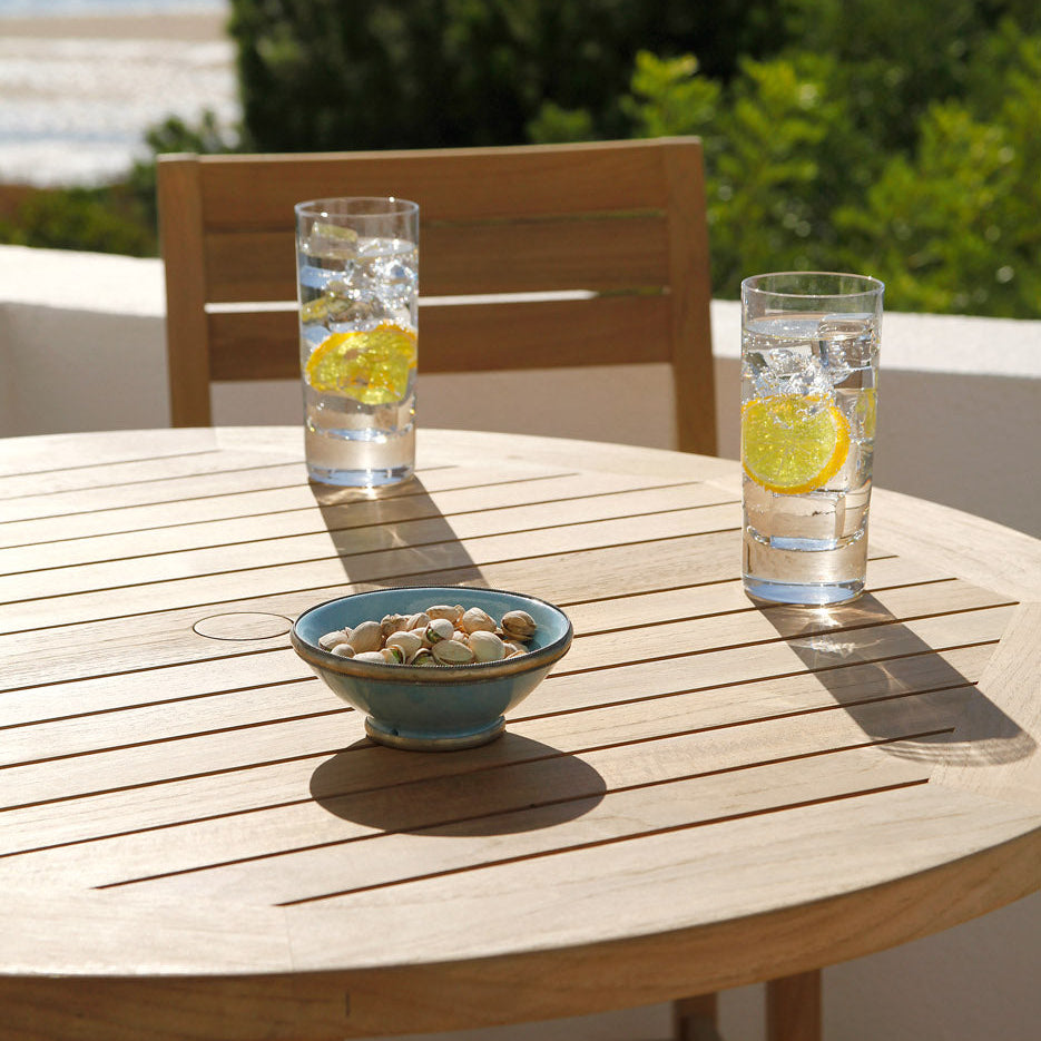 Barlow Tyrie Bermuda Teak 3pc Bar Height Dining Ensemble