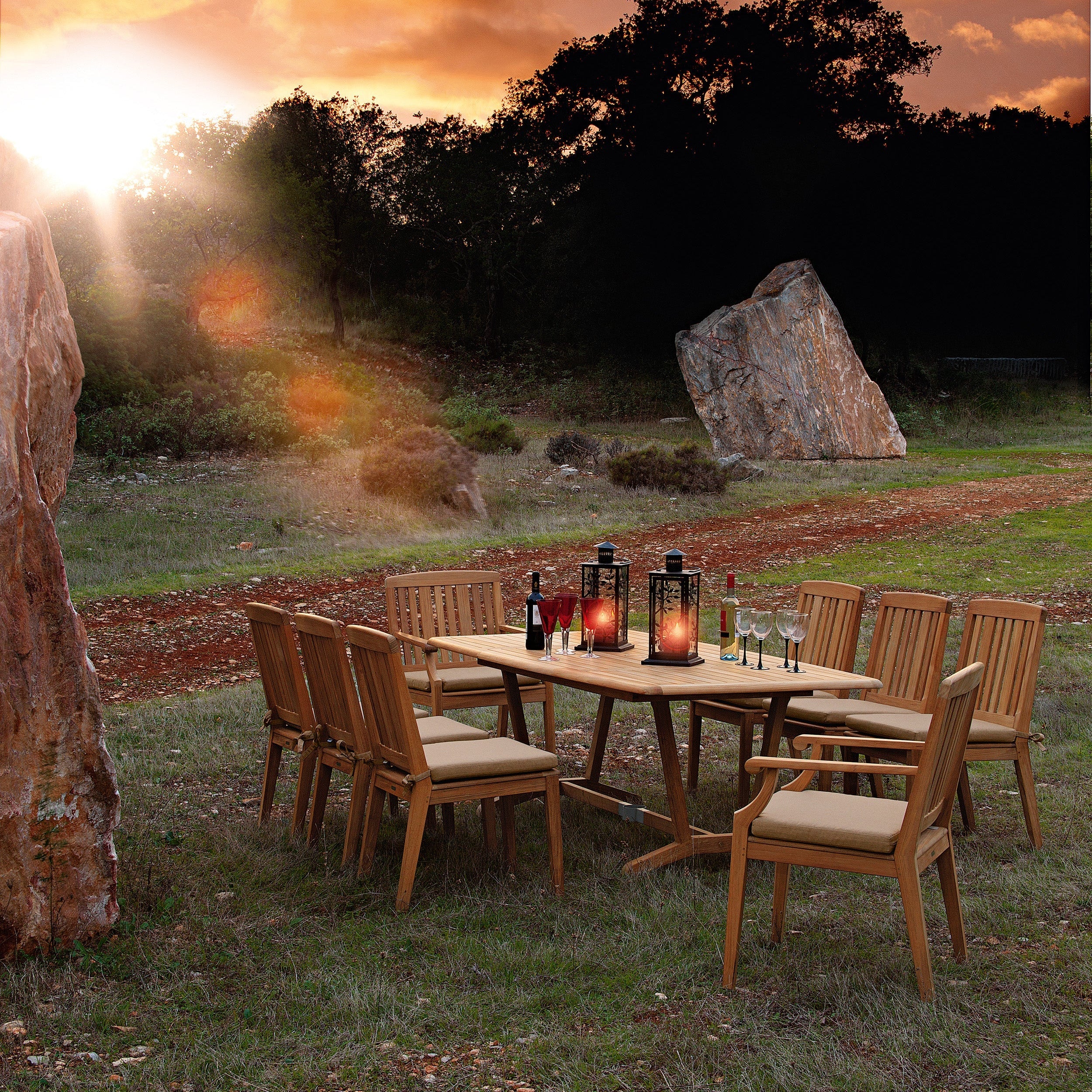 Barlow Tyrie Chesapeake Teak 110" Rectangle Dining Table