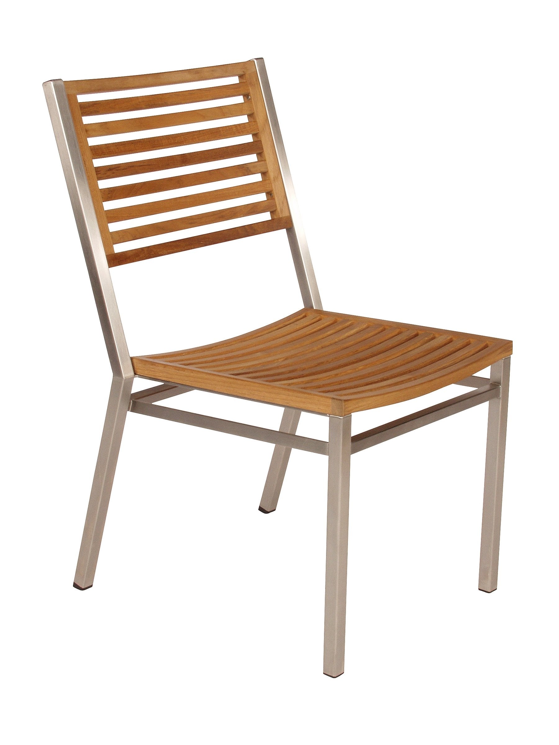 Barlow Tyrie Equinox Stacking Stainless Steel and Teak Side Chair