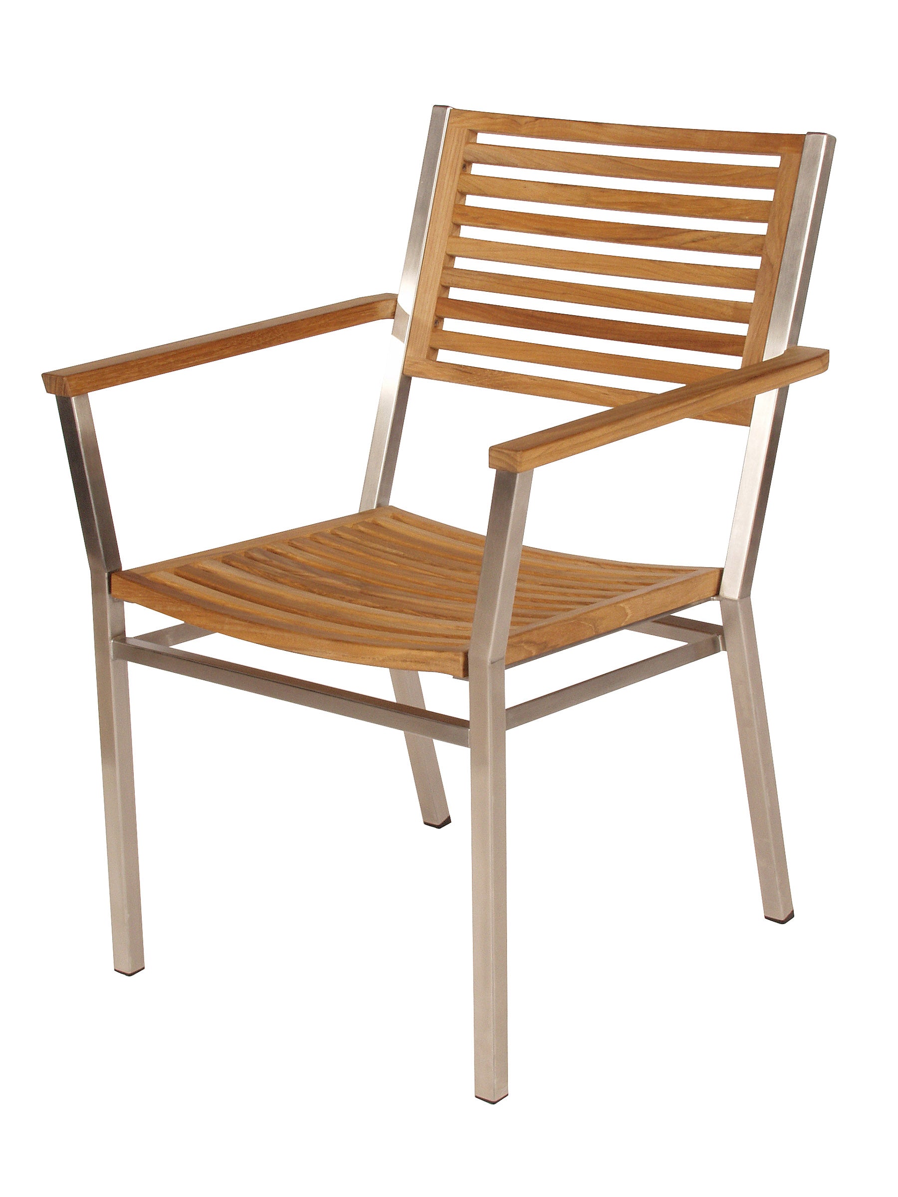 Barlow Tyrie Equinox Stacking Stainless Steel and Teak Carver Armchair