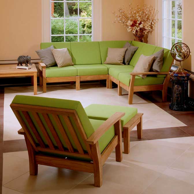 Barlow Tyrie Haven Teak Deep Seating Modular Corner Chair - Thumbnail 4