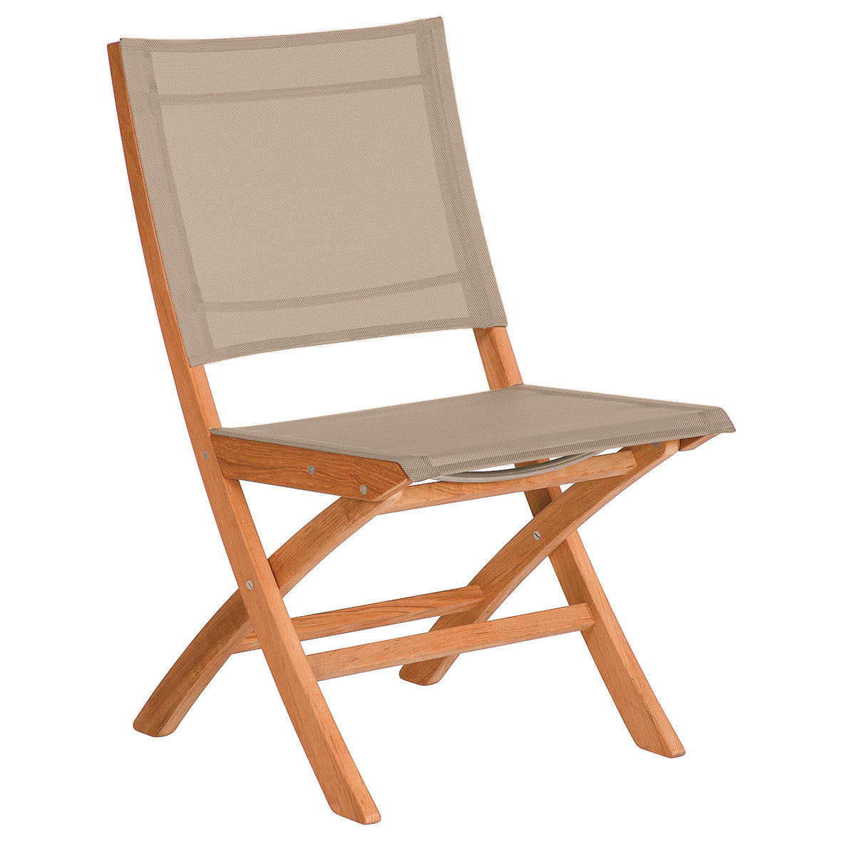 Barlow Tyrie Horizon Teak Folding Side Chair in Textilene Sling