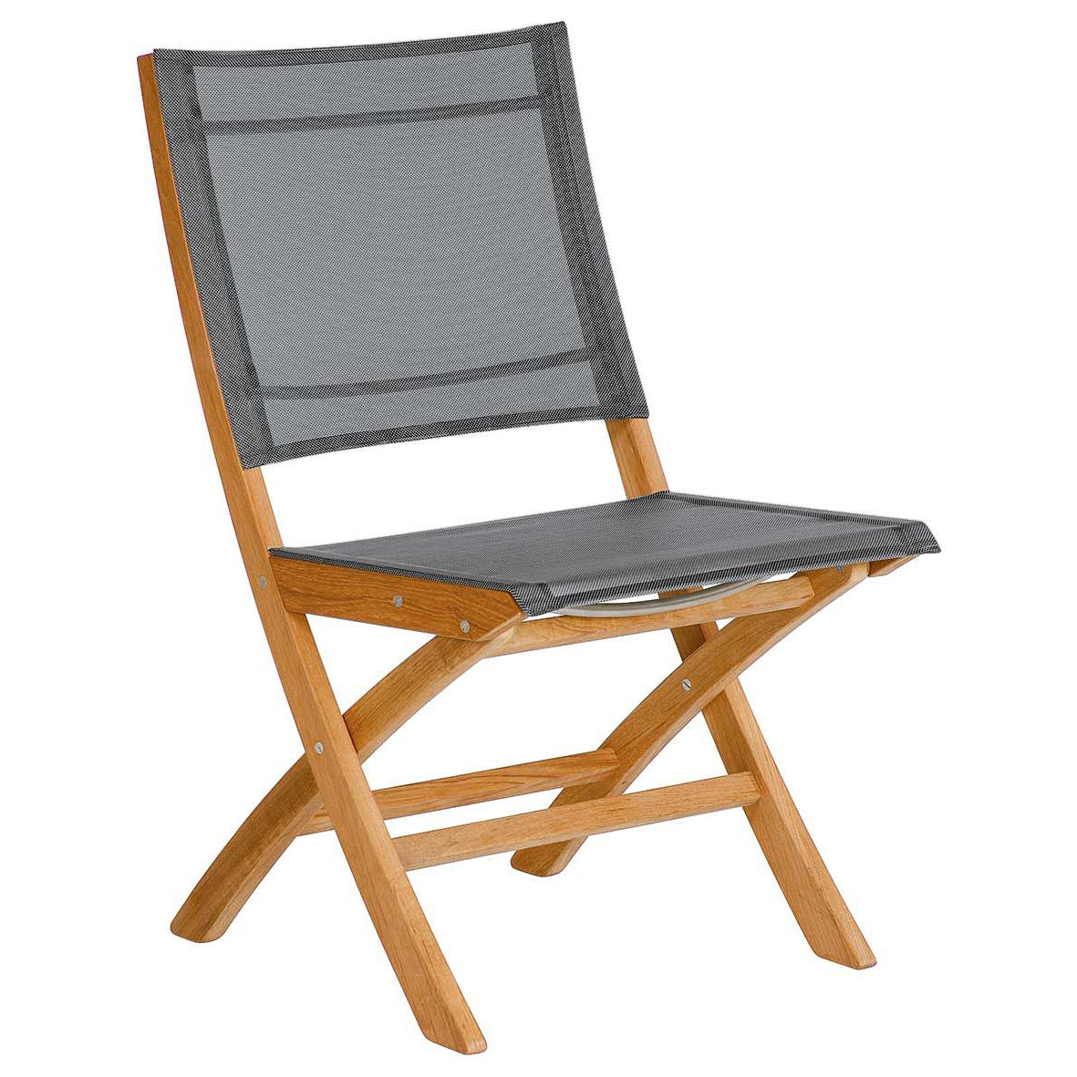 Barlow Tyrie Horizon Teak Folding Side Chair in Textilene Sling