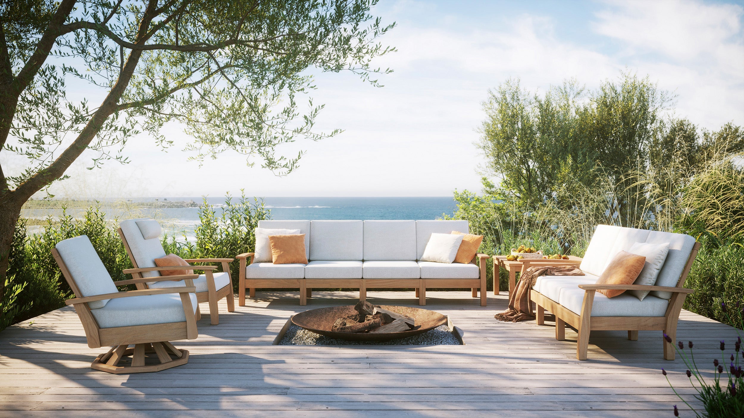 Barlow Tyrie Haven Teak Deep Seating Middle Module - Thumbnail 2