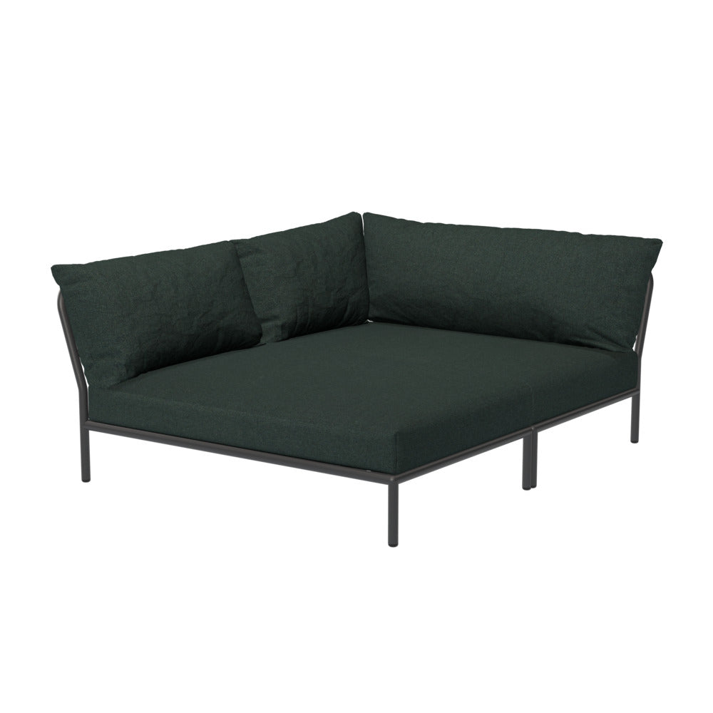 Level Left Facing Cozy Corner Sofa in Dark Gray with Alpine Cushions