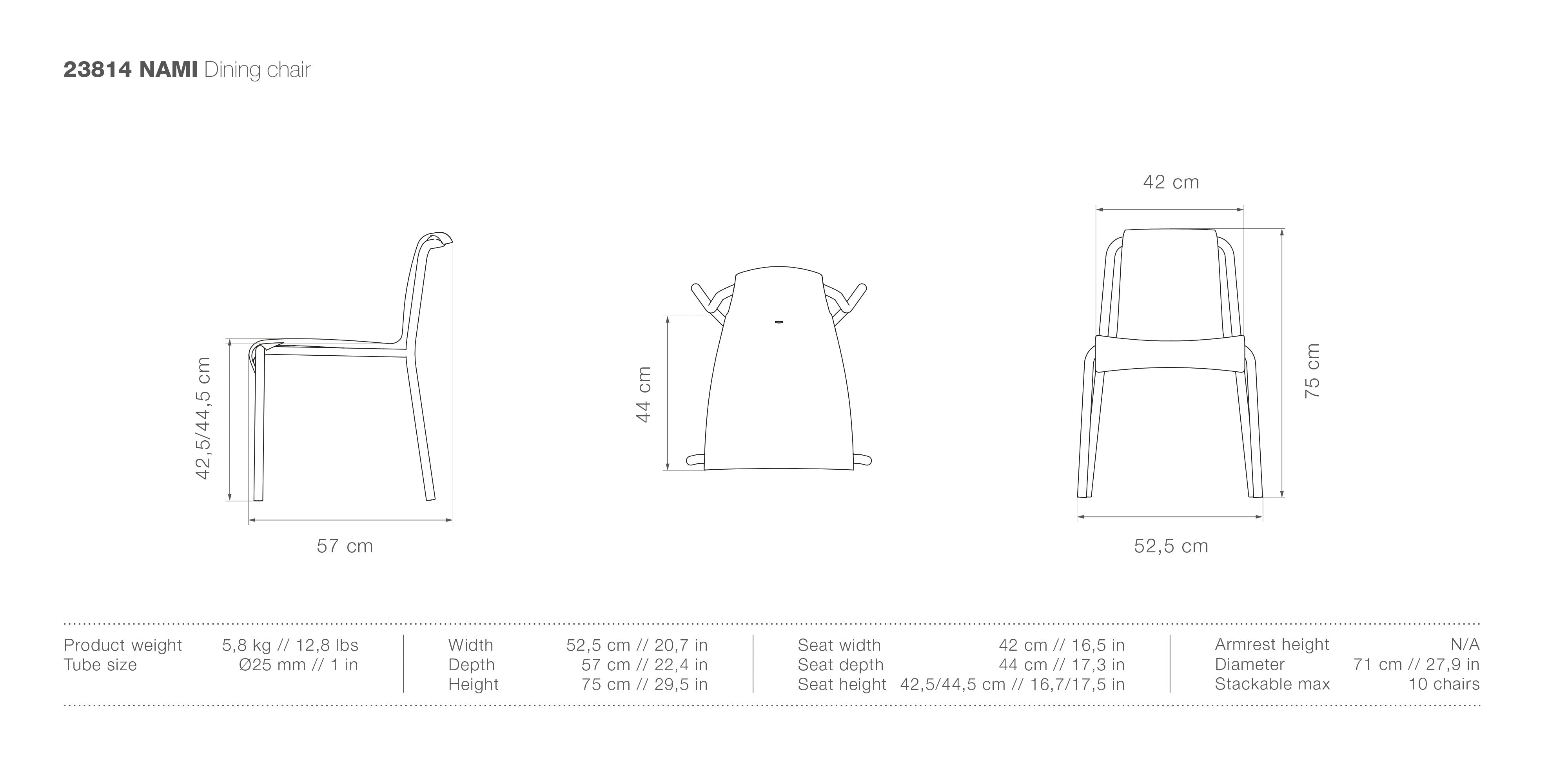 Nami Dining Side Chair measurements