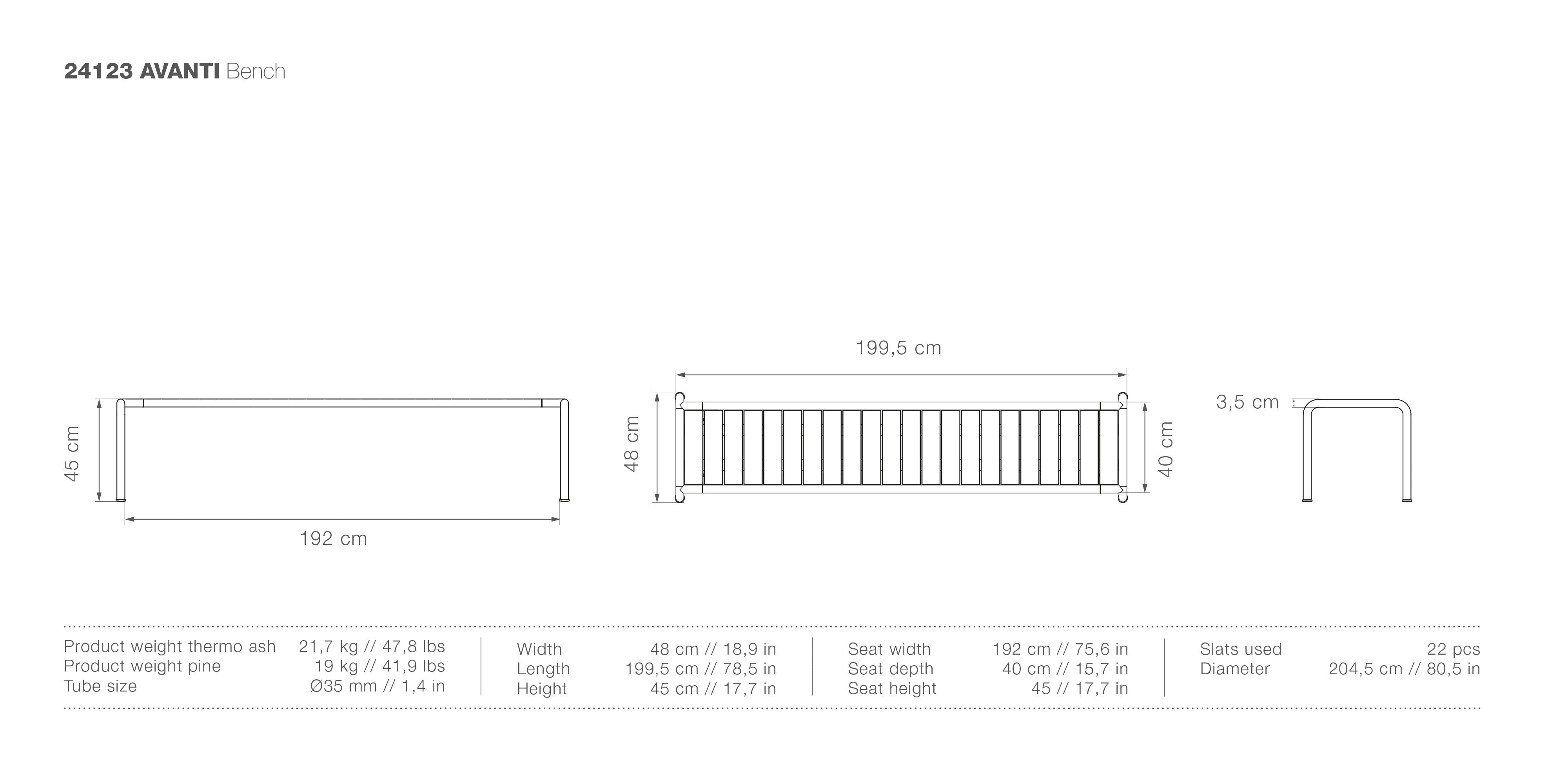 Avanti Long Bench Measurements