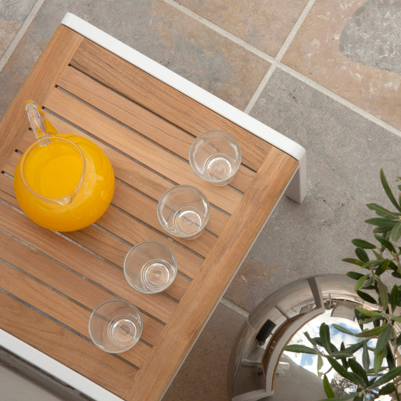 Barlow Tyrie Aura Teak and Aluminum Side Table