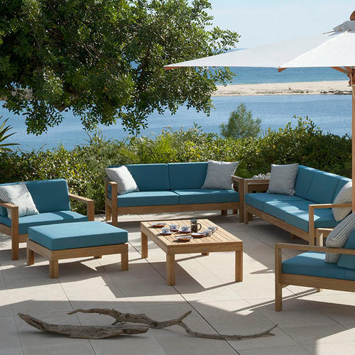 Barlow Tyrie Linear Teak Rectangle Coffee Table 47"