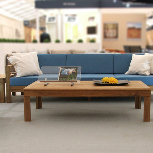 Barlow Tyrie Linear Teak Rectangle Coffee Table 59"