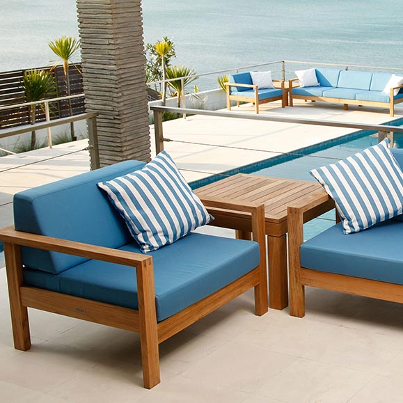 Barlow Tyrie Linear Teak Square Side Table - Thumbnail 5