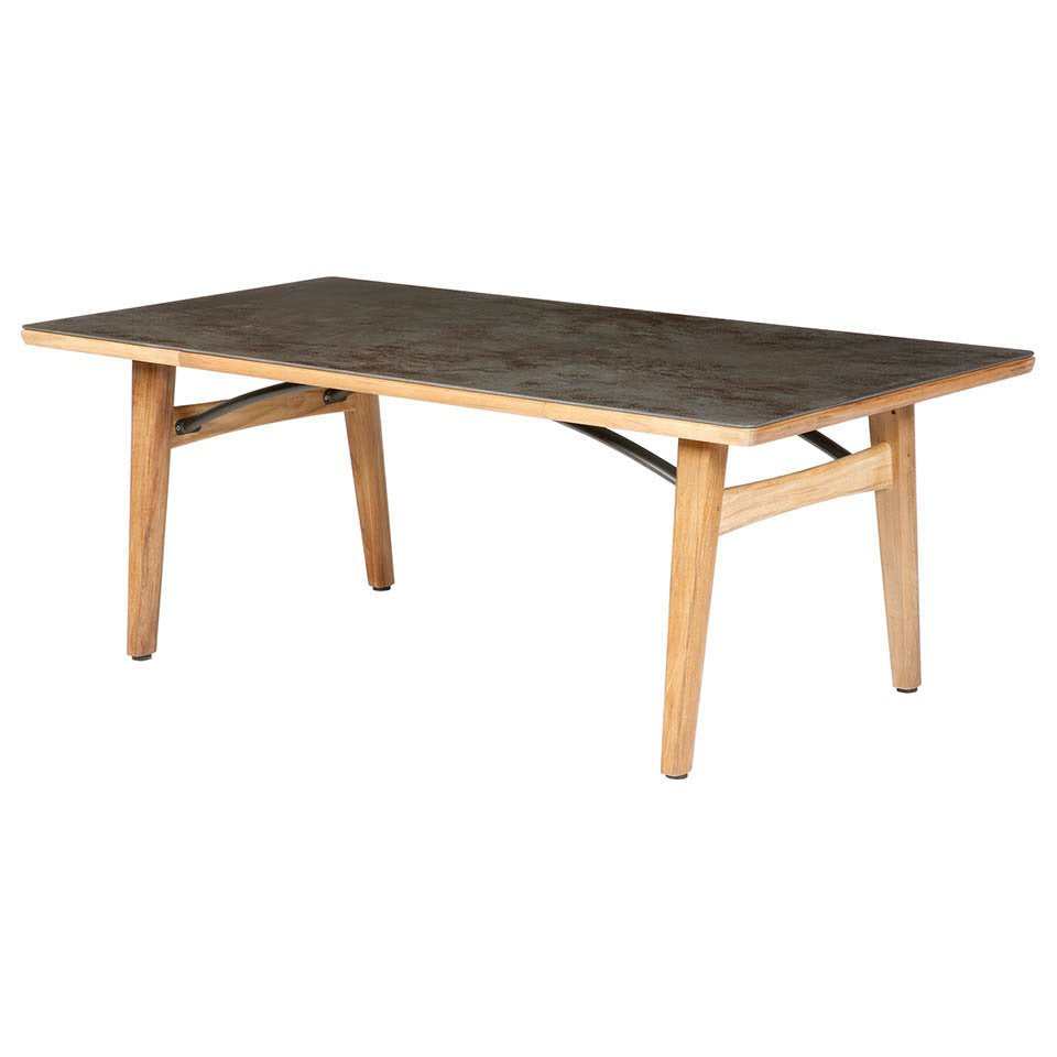 Barlow Tyrie Monterey Teak and Ceramic 79" Rectangle Top Dining Table