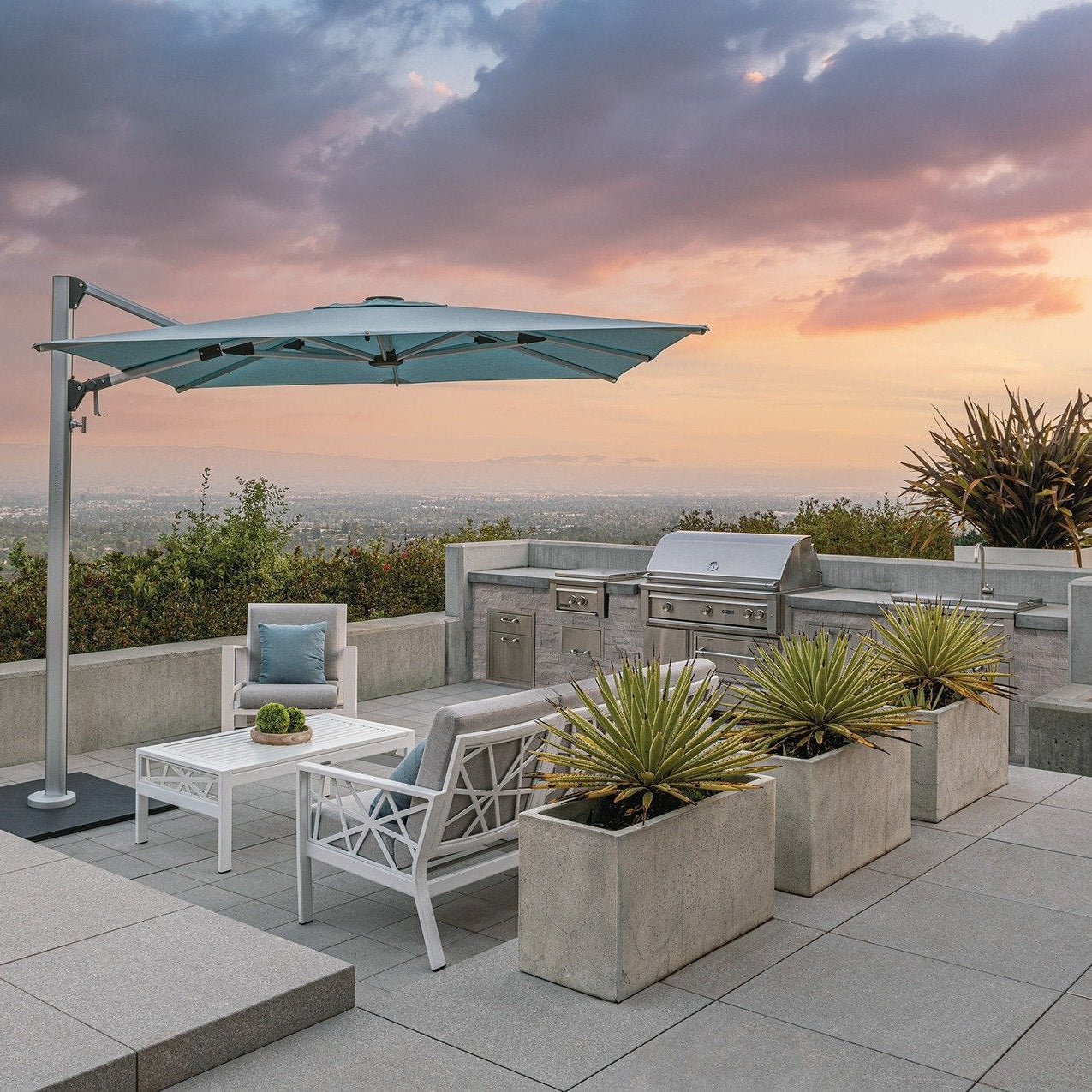 Shademaker Solaris 9' Square Sidepost Umbrella