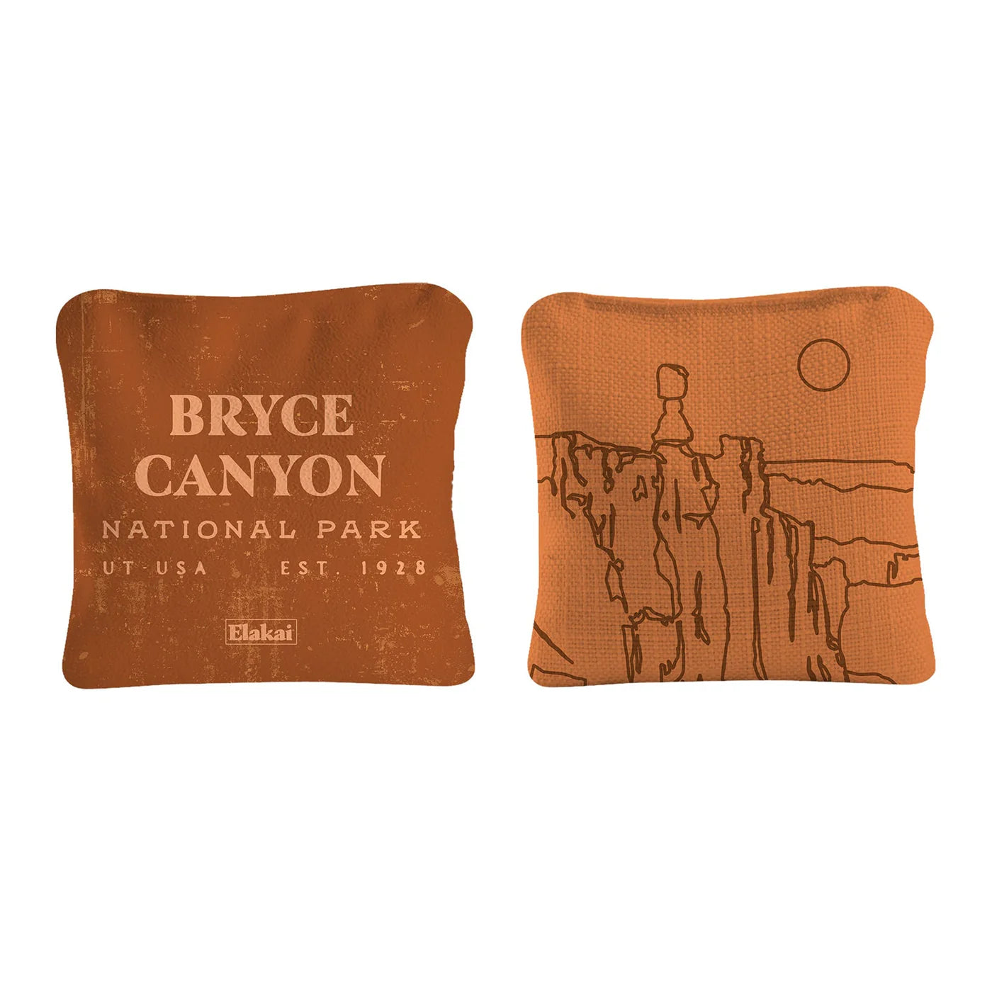 Elakai National Parks Travel Dual-Sided 4"x4" Cornhole Bags