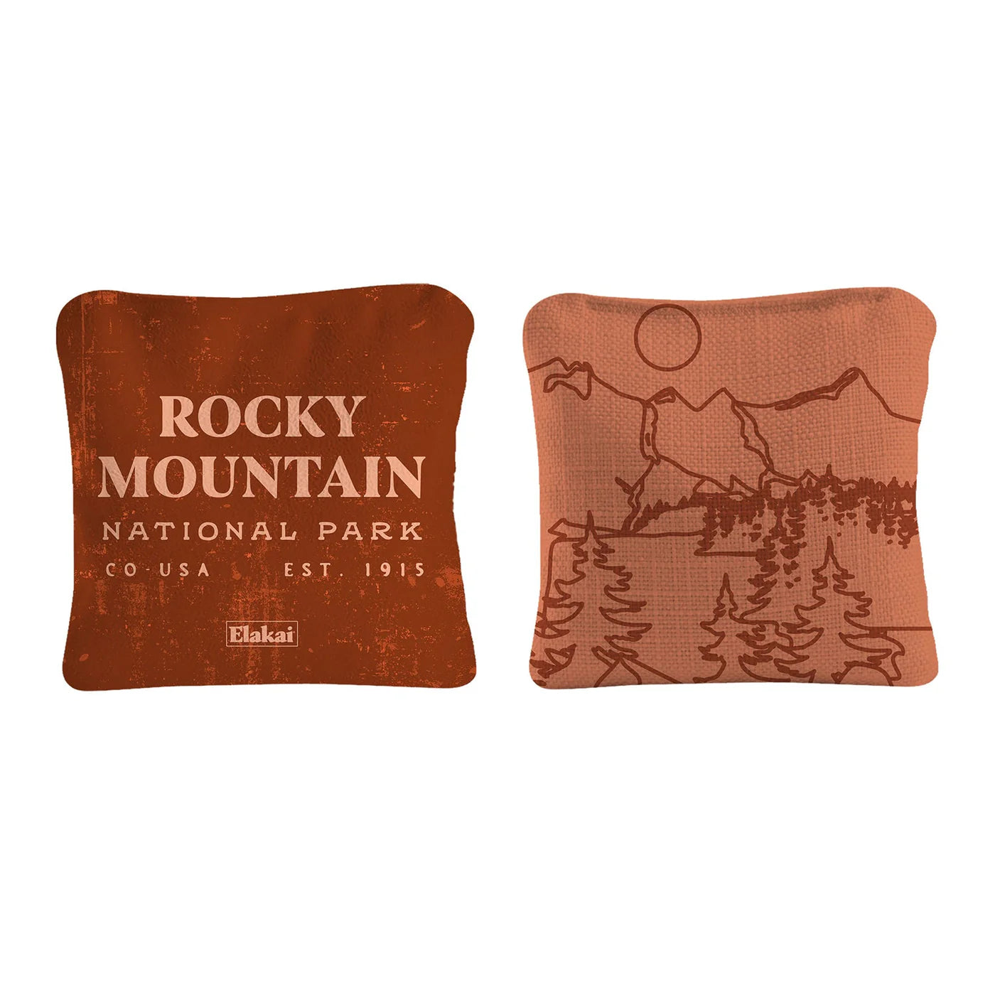 Elakai National Parks Travel Dual-Sided 4"x4" Cornhole Bags