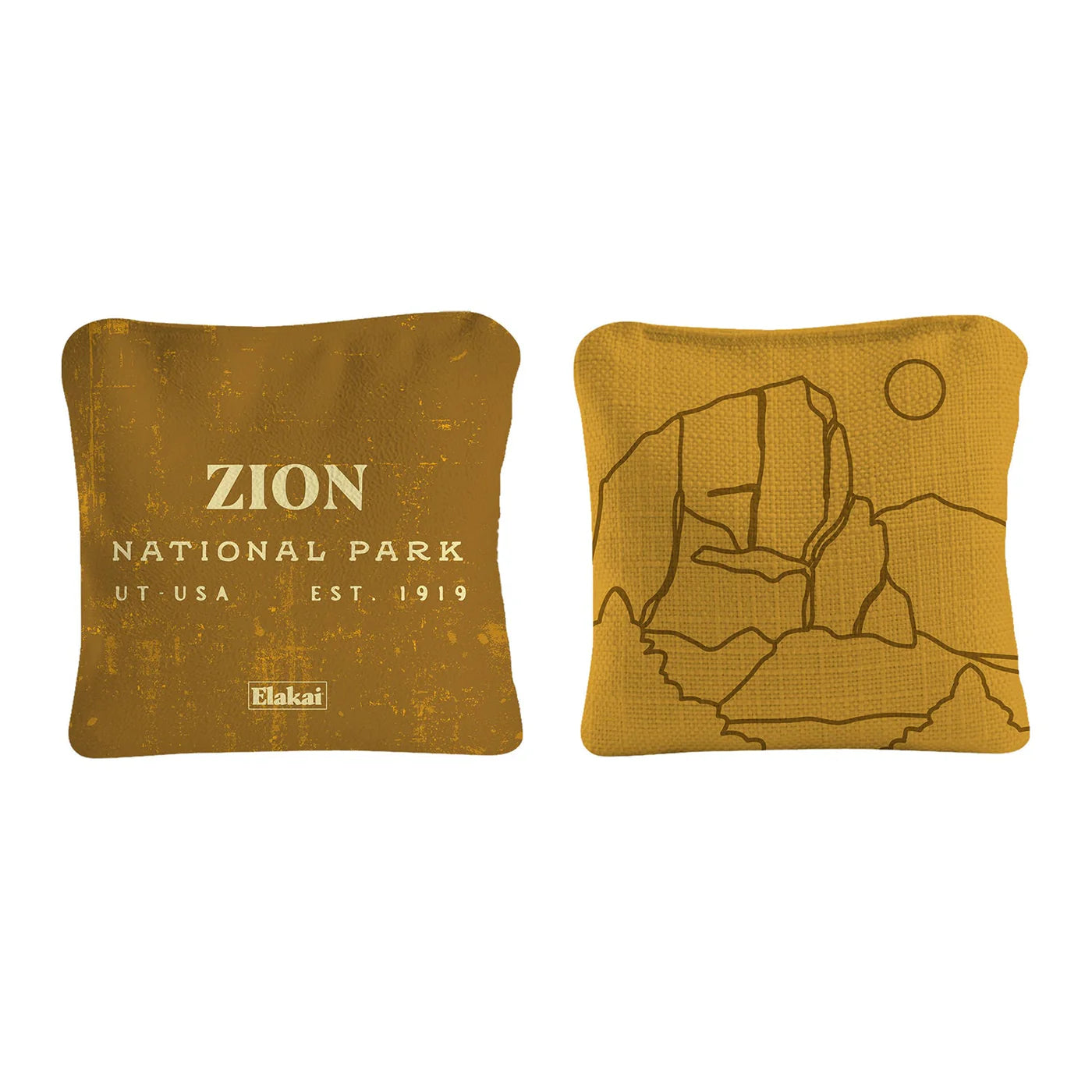 Elakai National Parks Travel Dual-Sided 4"x4" Cornhole Bags