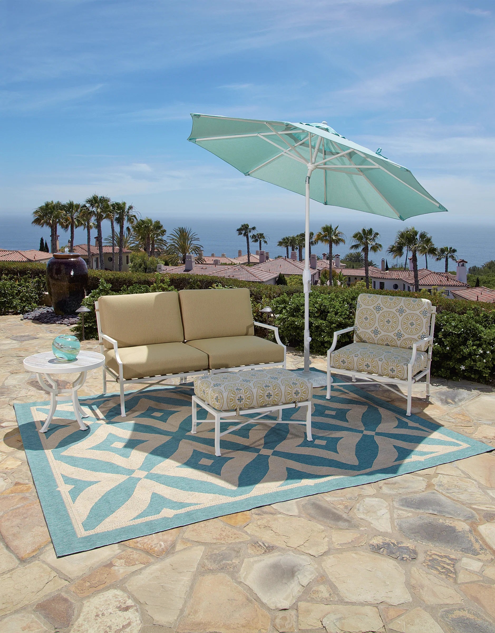 Treasure Garden 9' Octagon Push Button Tilt Center Post Umbrella