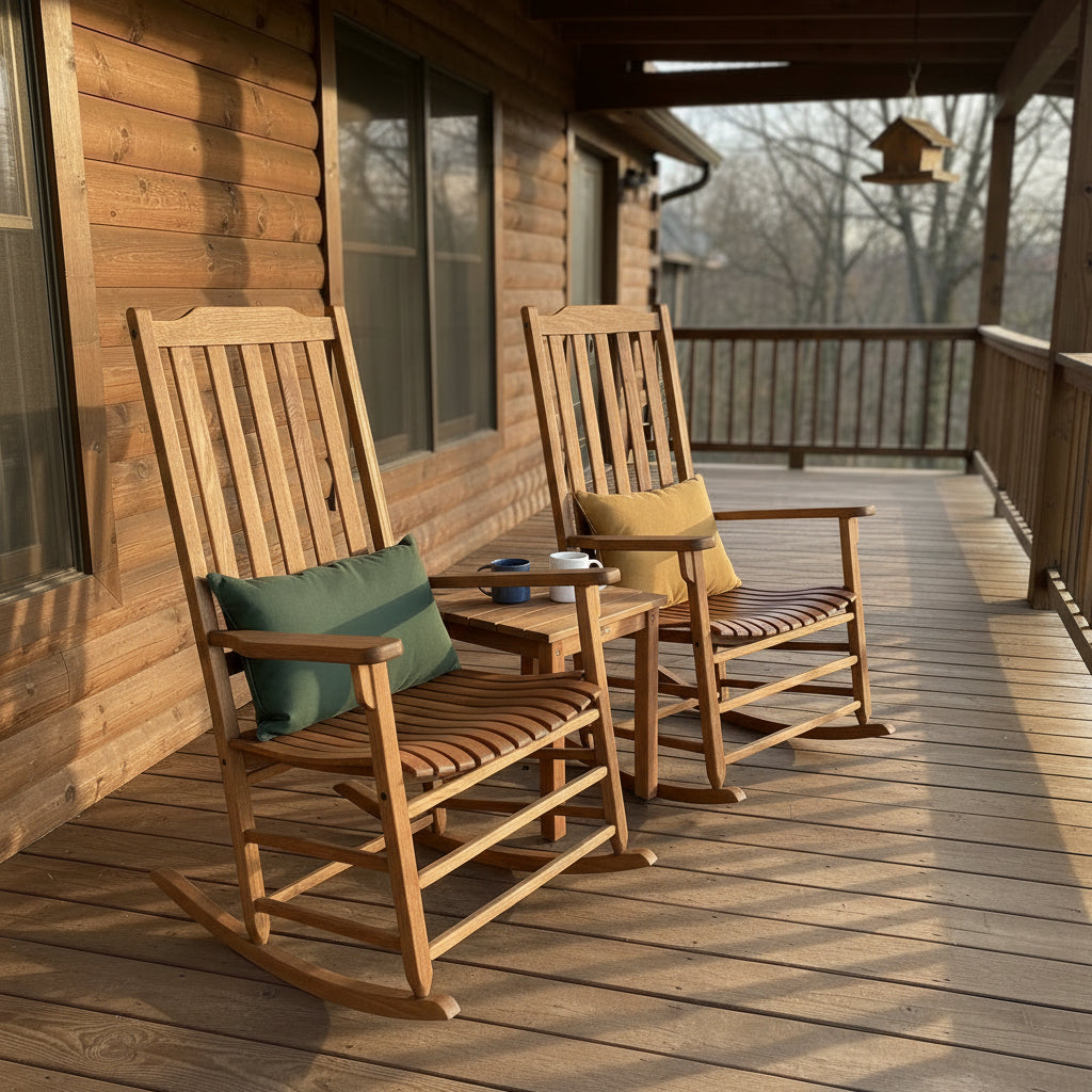 Americana Resort Rocker Set of 2 + Side Table - Natural Oil