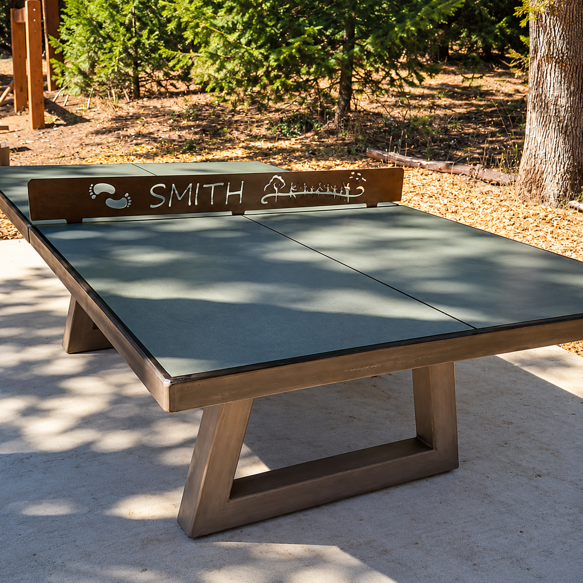 Stone Age Trapezoid Table Tennis Table in Green