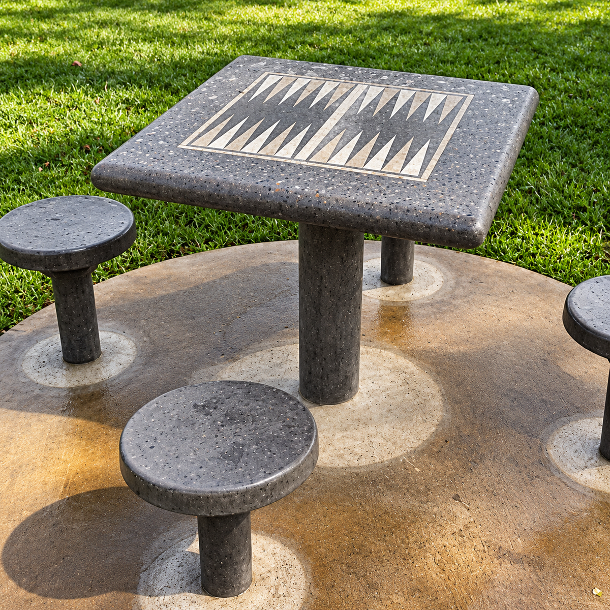 Stone Age Backgammon Table - Freestanding