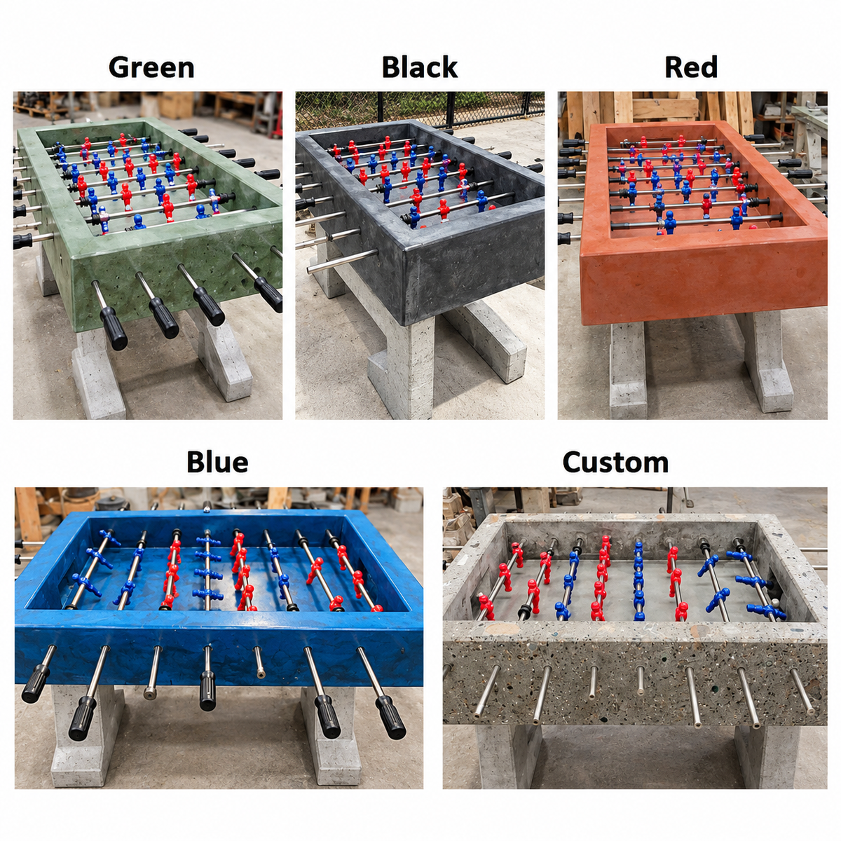 Stone Age Concrete Double Foosball Table color options