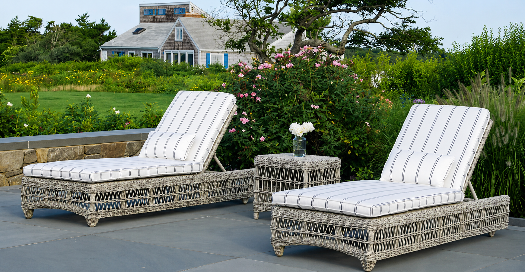 Kingsley Bate Southampton Wicker Chaise Lounge