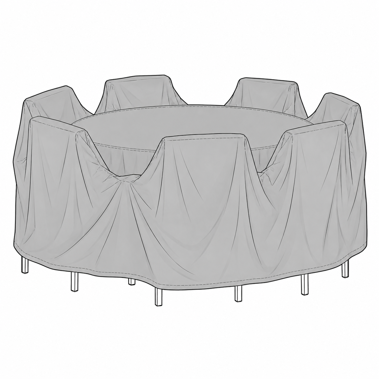 Barlow Tyrie 73" Round Table w/8 Chairs Cover for Drummond and Equinox