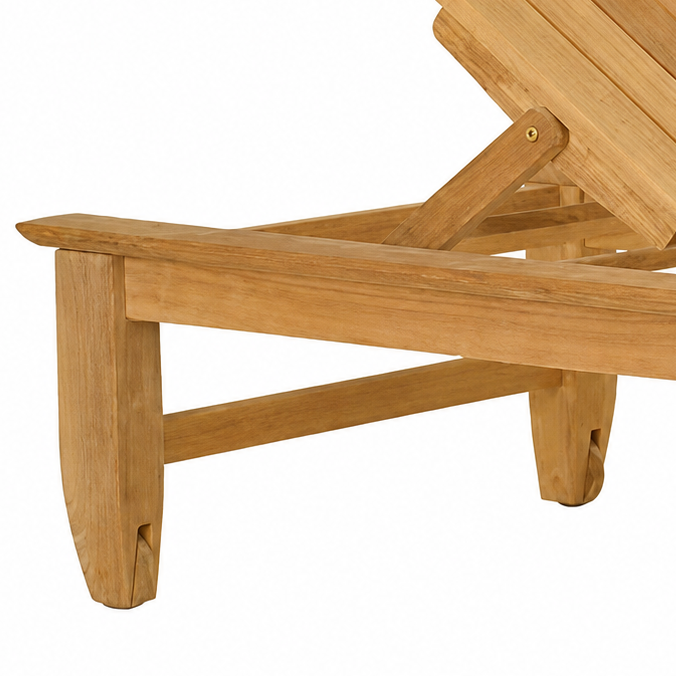 Kingsley Bate Amalfi Teak Poolside Chaise Lounge with Wheels