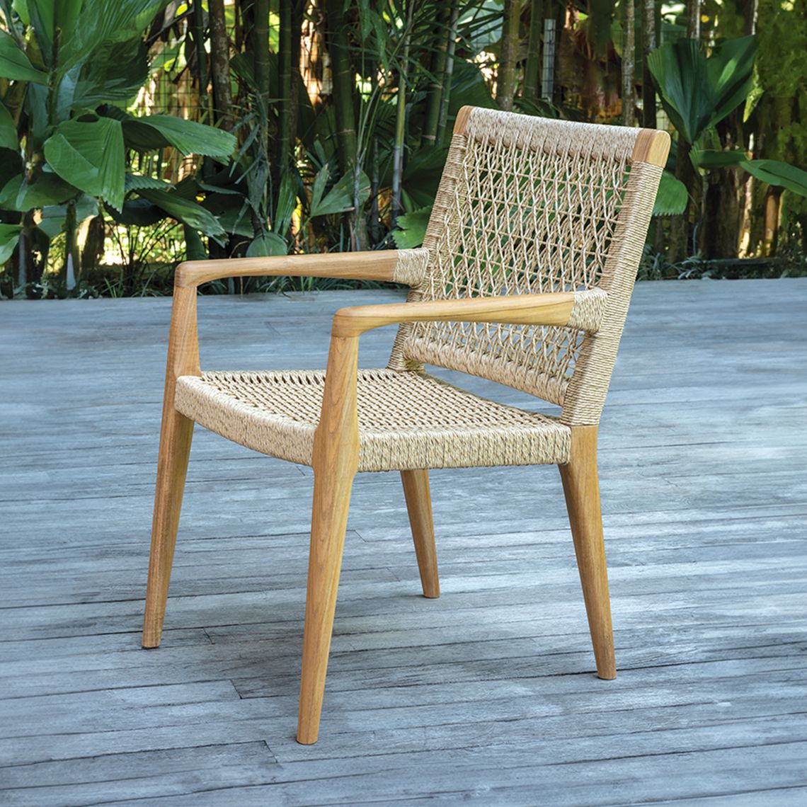 Kingsley Bate Barcelona Teak/Wicker Dining Armchair