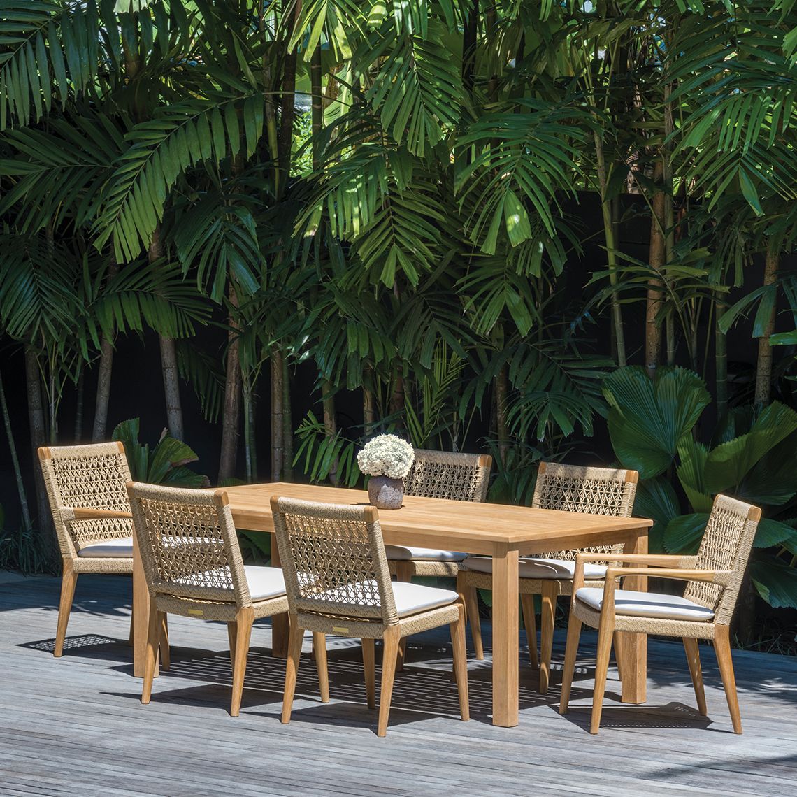 Kingsley Bate Barcelona Teak/Wicker Dining Side Chair