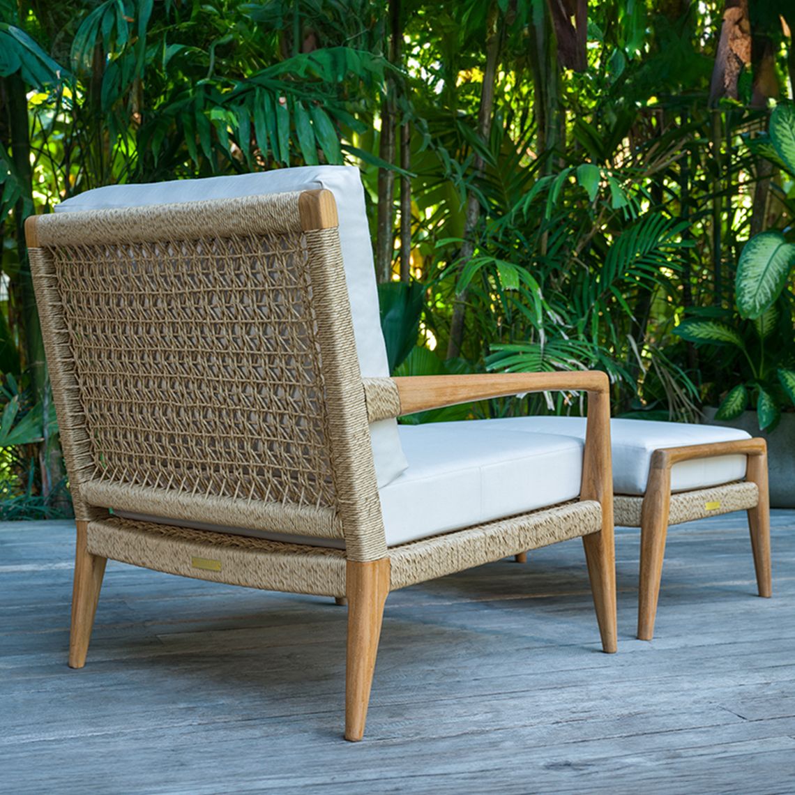 Kingsley Bate Barcelona Teak/Wicker Deep Seating Lounge Chair