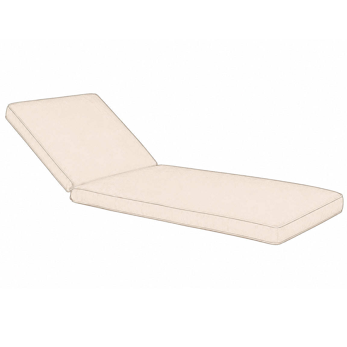 Beige lounge cushion on a white background
