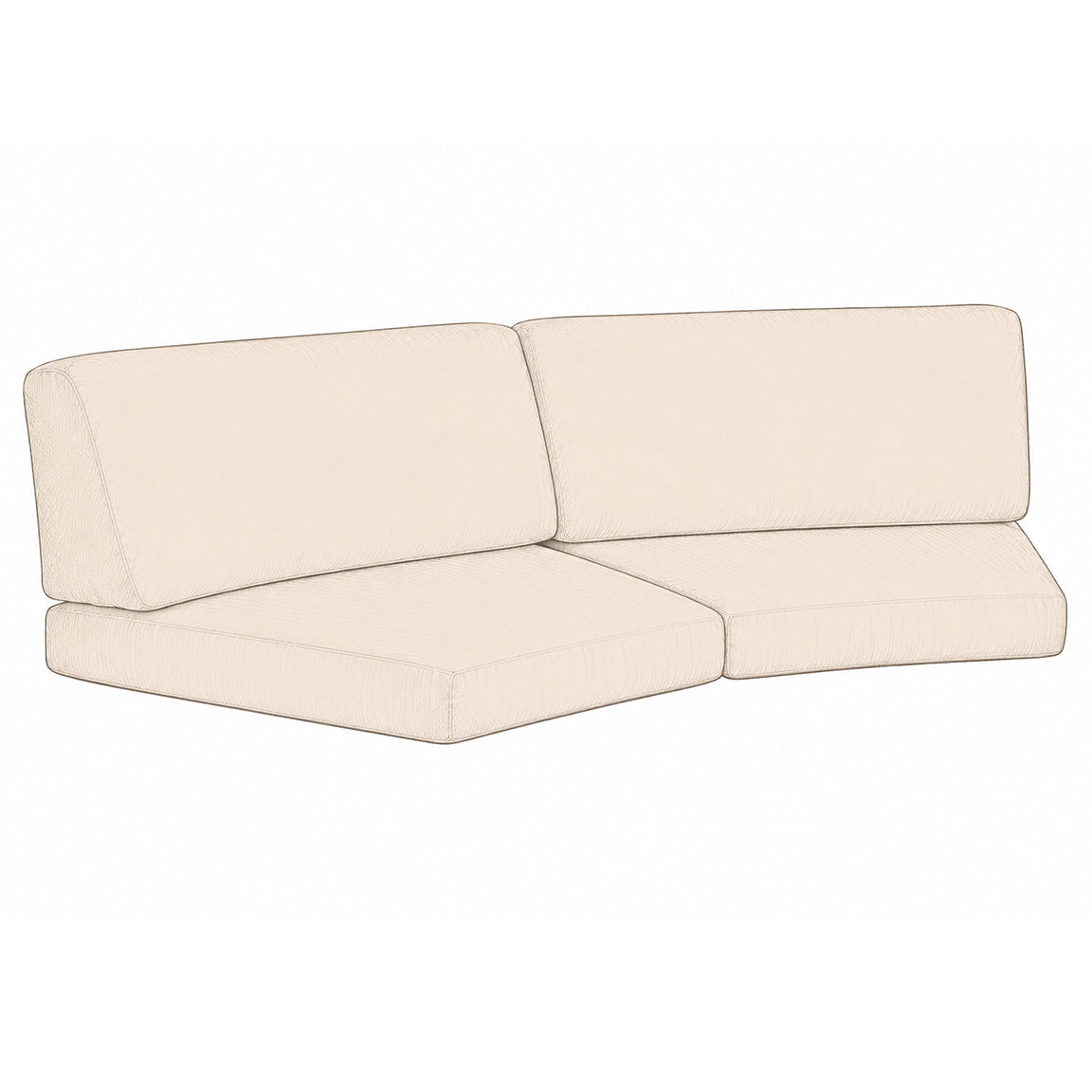 Beige sectional sofa on a white background