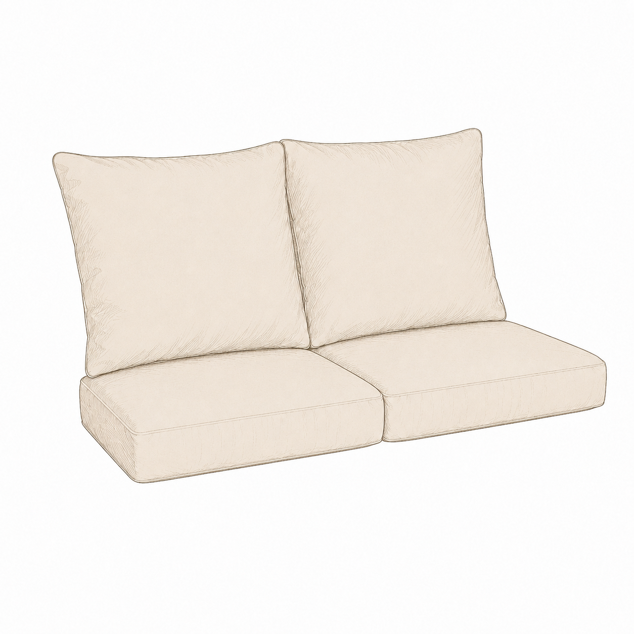 Kingsley Bate Lucia and Nevis Settee Seat and Back Cushion Set