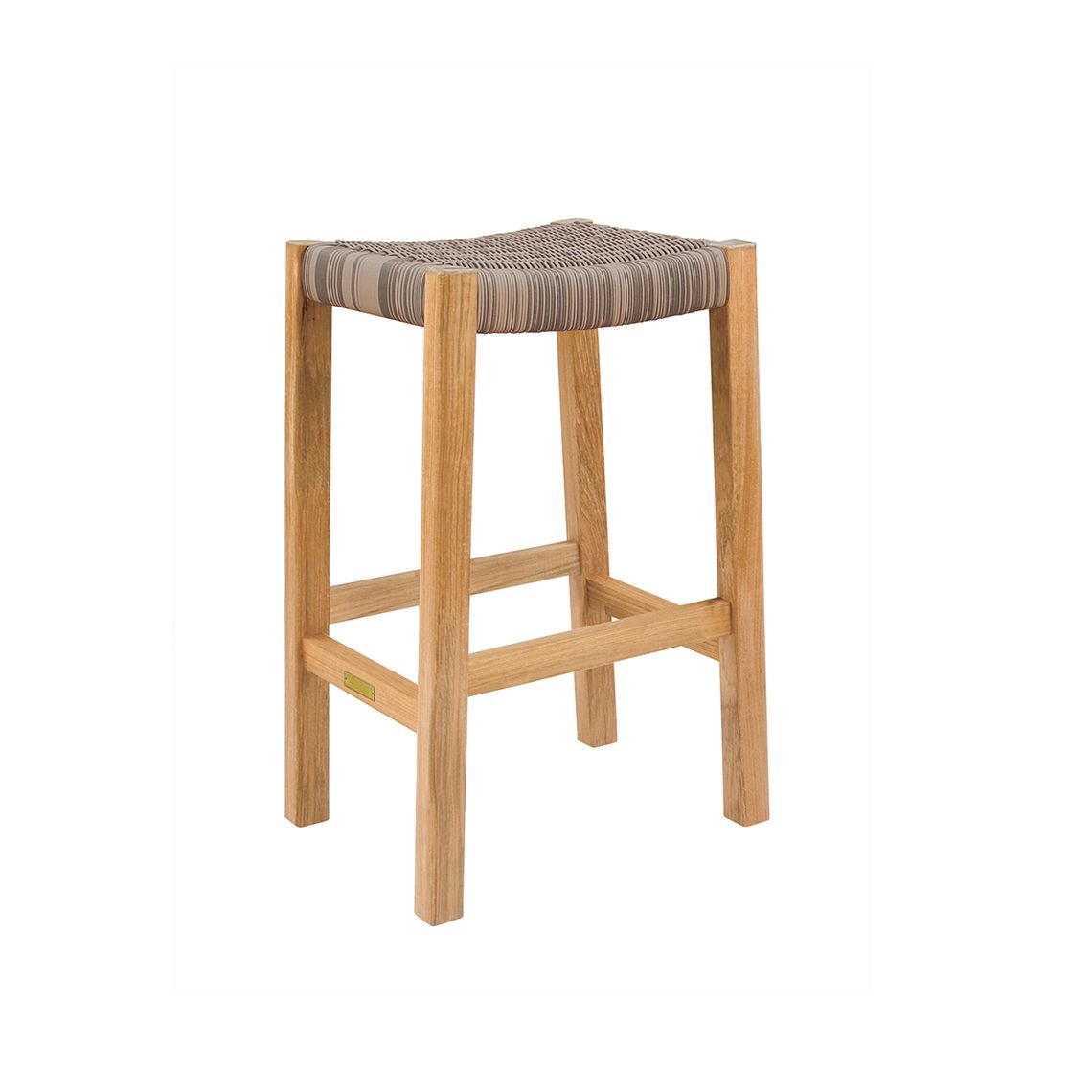 Kingsley Bate Frances Wicker and Teak Bar Stool