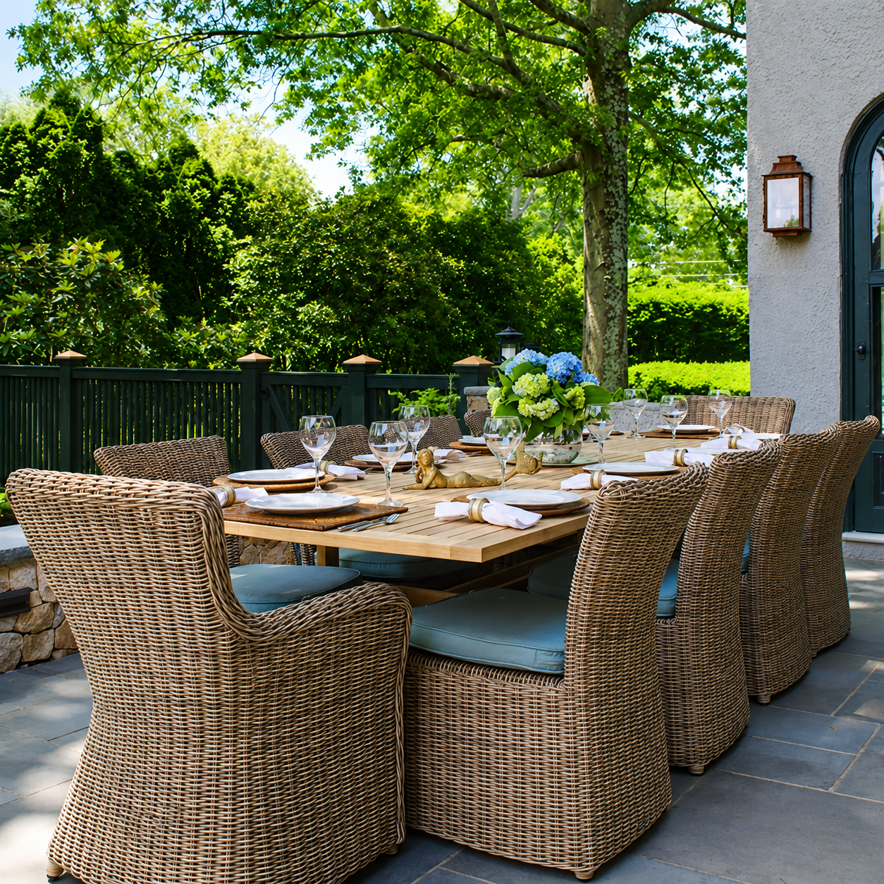 Kingsley Bate Sag Harbor Wicker Dining Side Chair - 4 Quick Ship