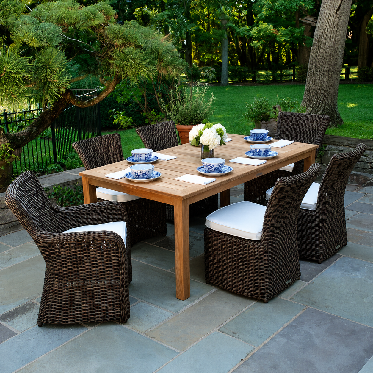 Kingsley Bate Sag Harbor Wicker Dining Side Chair - 4 Quick Ship
