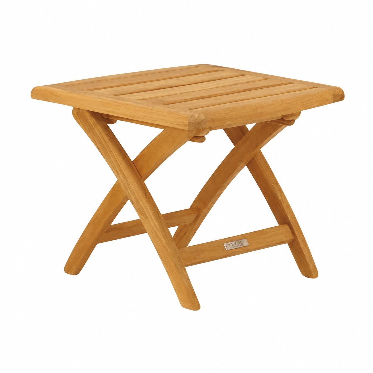 Kingsley Bate St. Tropez Teak Folding Ottoman/Side Table - Quick Ship