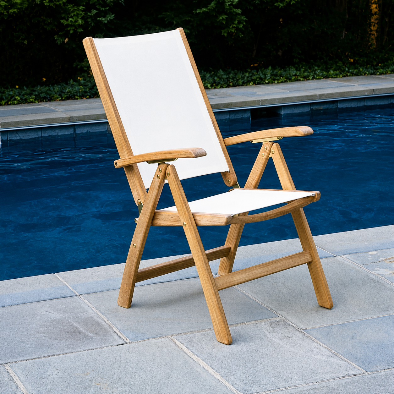 Kingsley Bate St. Tropez Teak Adjustable Dining/Lounge Armchair (Folding) - Quick Ship