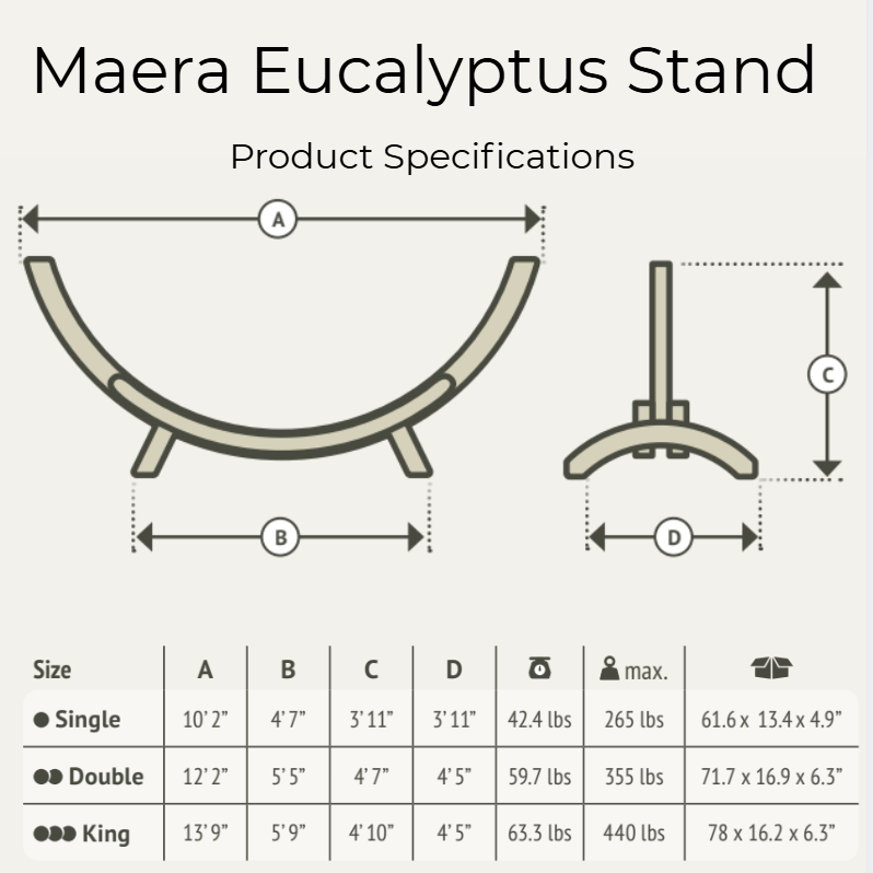 La Siesta Maera Eucalyptus Hammock Stand