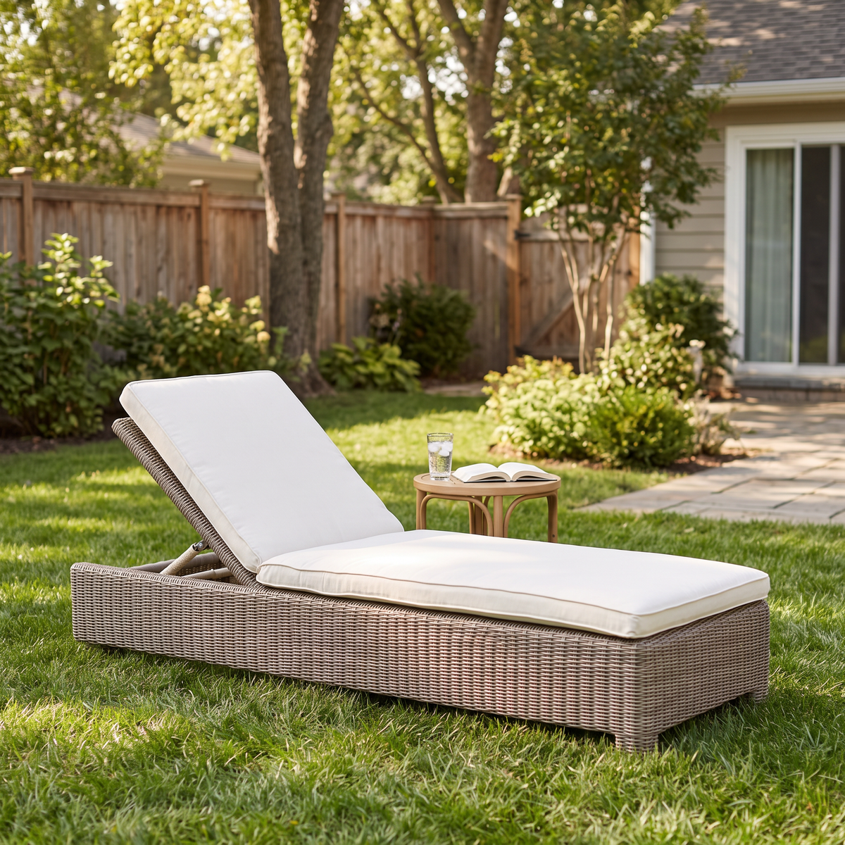 Kingsley Bate Sag Harbor Wicker Adjustable Chaise Lounge with Wheels
